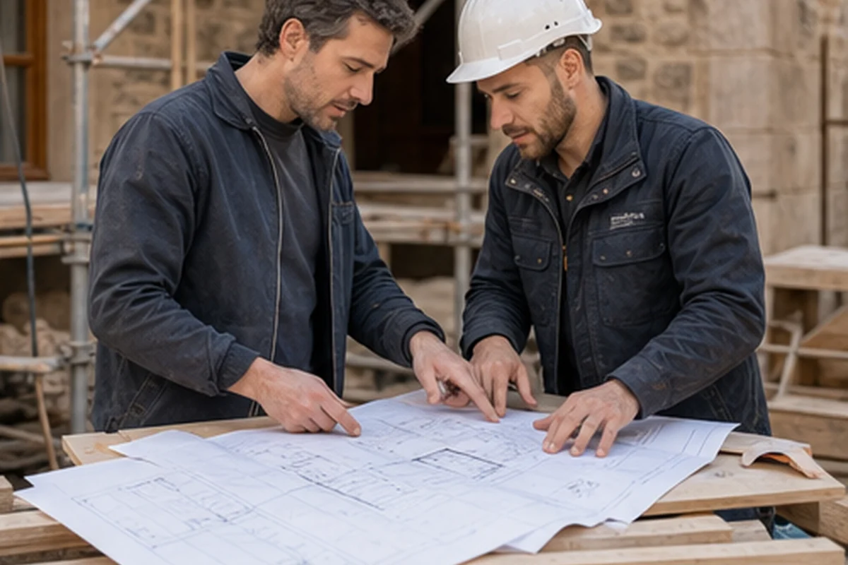 Charpente en bois traditionnelle dans une maison rénovée