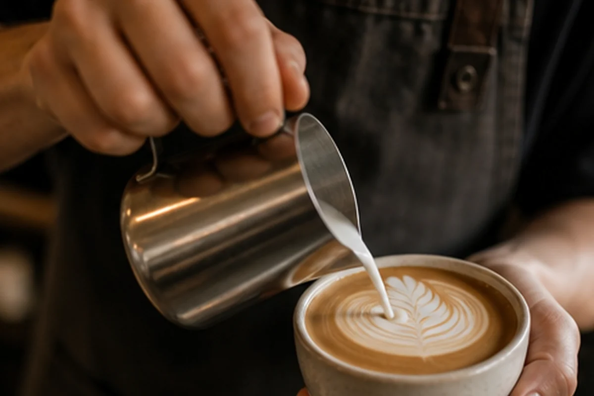 Barista préparant un café dans un café de quartier