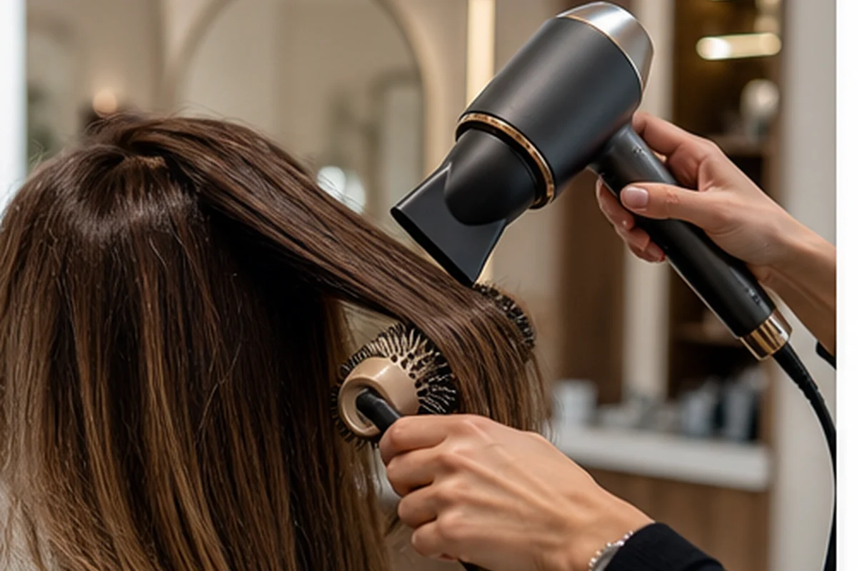 Brushing professionnel dans le salon Atelier Capelli