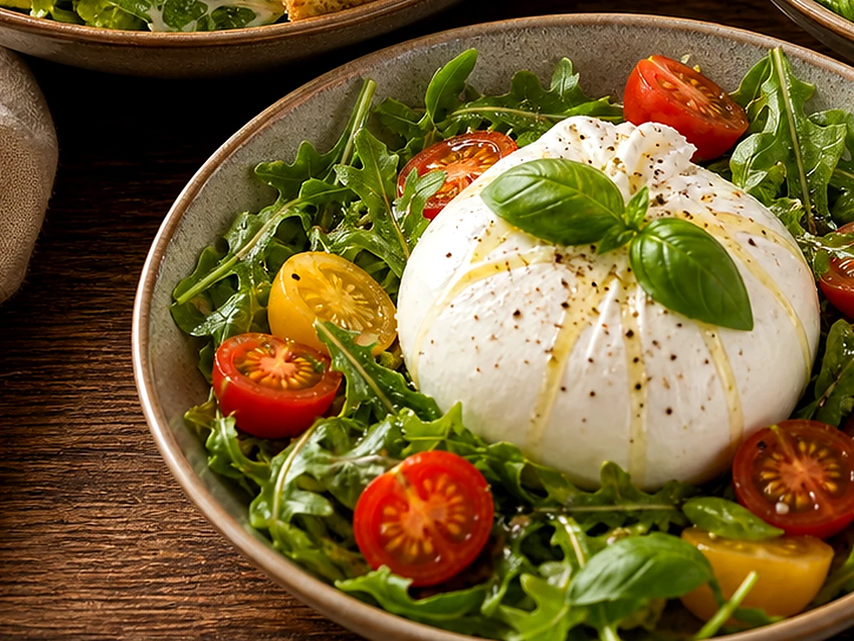 Burrata - plat du restaurant italien LE 55 à Suresnes