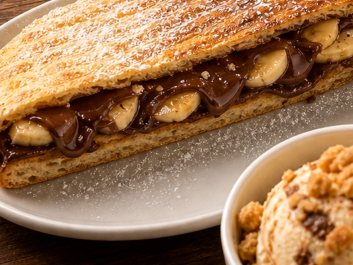 Panini Nutella - plat du restaurant italien LE 55 à Suresnes