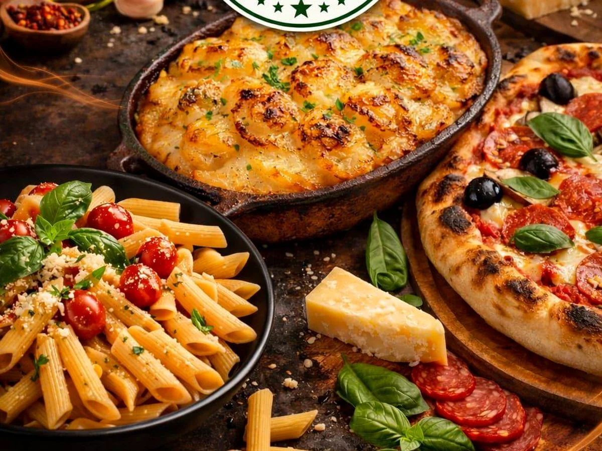 Pizzas, pâtes et salade de la carte LE 55